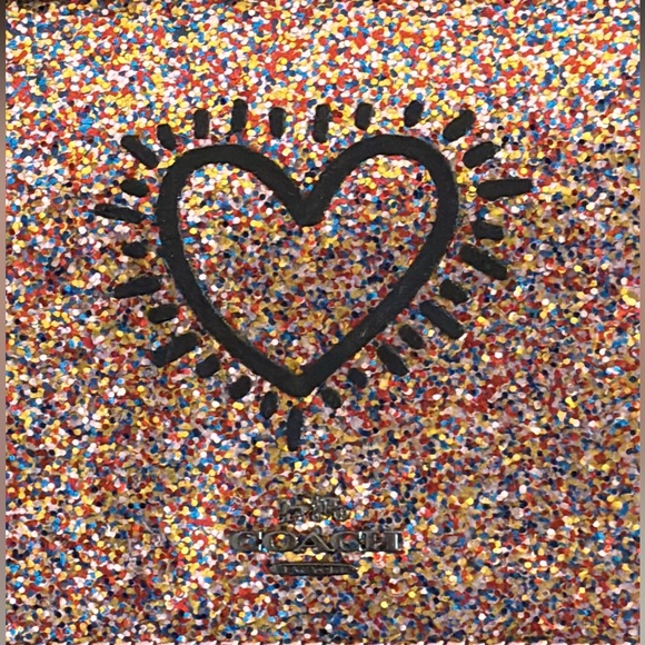 🌺🌻Coach (Hard to find) Keith Haring Hayden foldover crossbody glitter  bag - Picture 5 of 8